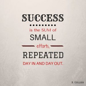 success is the sum of small efforts, repeated day in and day out