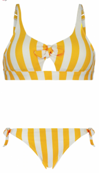 Wit-geel gestreepte bikini