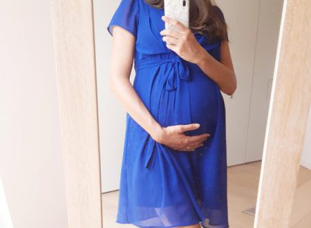 Zwangerschapskleedje blauw